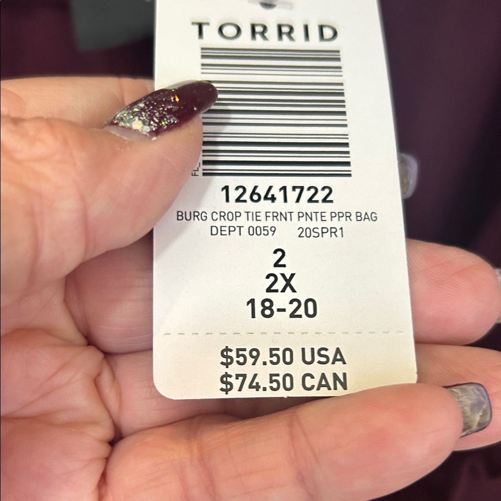 Torrid Deep Maroon Women's Pants - Picture 3 of 6